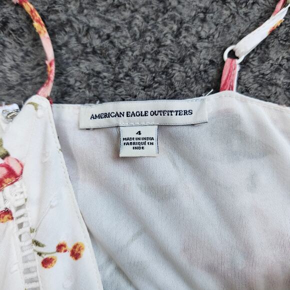 🦃American Eagle Floral Jumpsuit Size 4 White Pink Floral Feminine Easter Spring - Picture 6 of 16